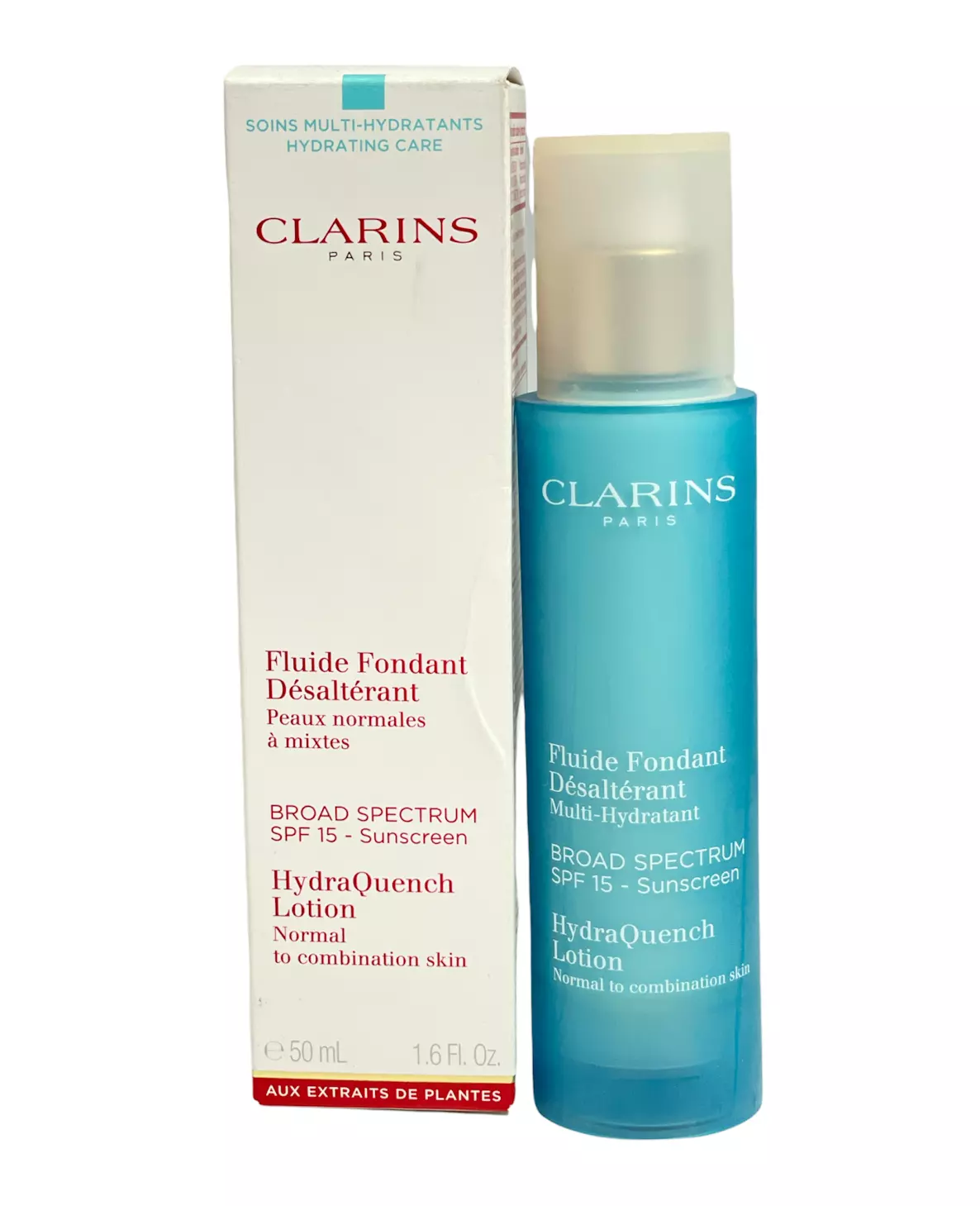 Clarins Fluide Fondant Désaltérant Spf 15 Multi-Hydratant Peaux Normales À Mixtes SKIN CARE 1.7 oz